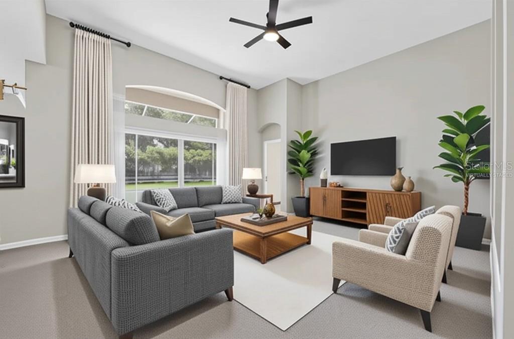 Virtually staged Family Room