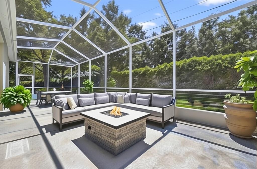 Virtually Staged screened patio and covered lanai