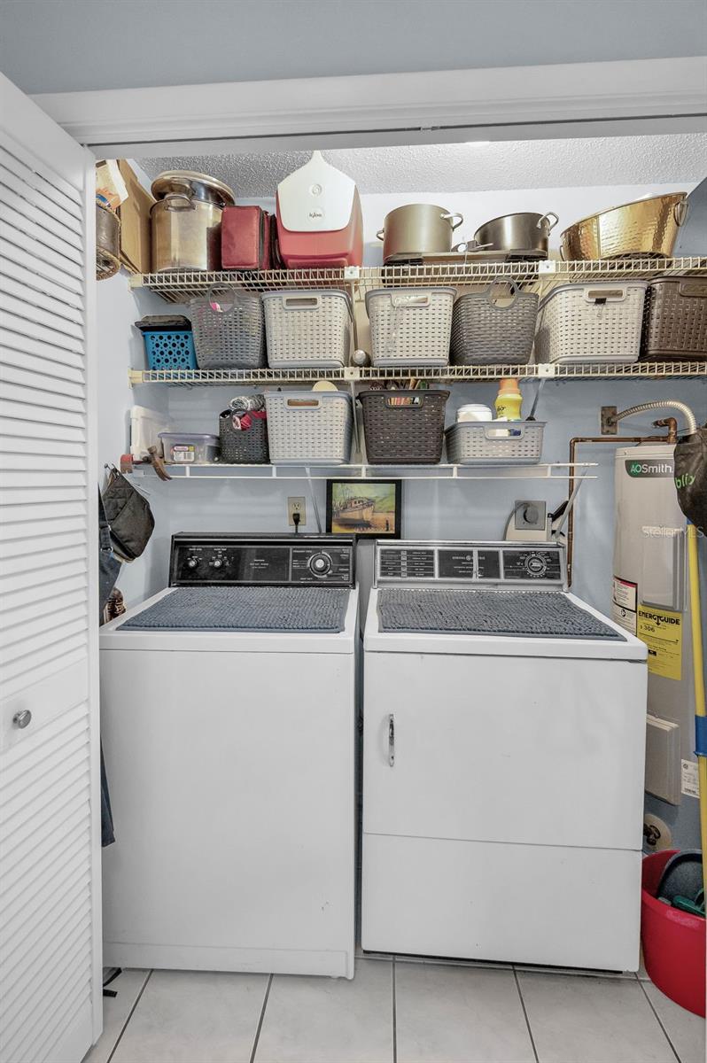 Laundry Closet - Full Size Washer and Dryer included/Storage Shelves