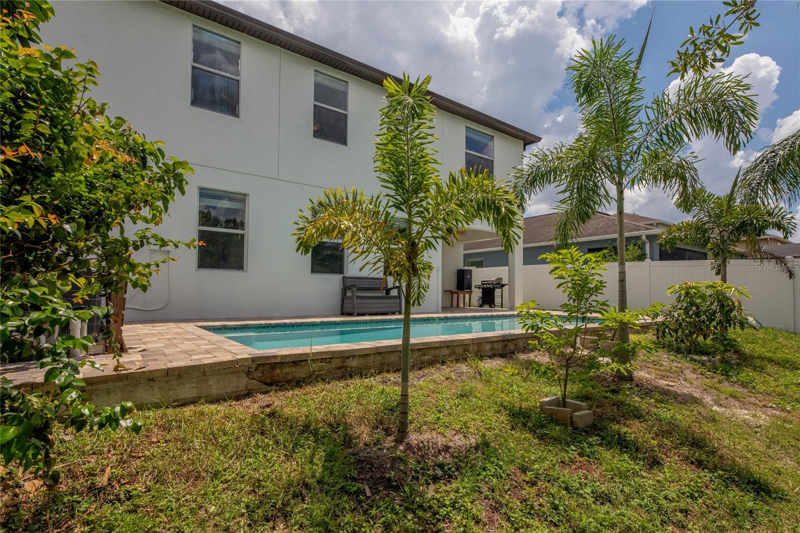 Backyard with Fruit trees