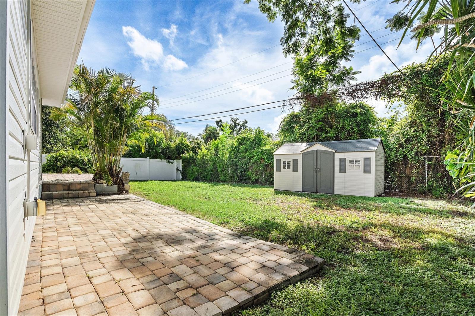 Backyard with Storage Shed