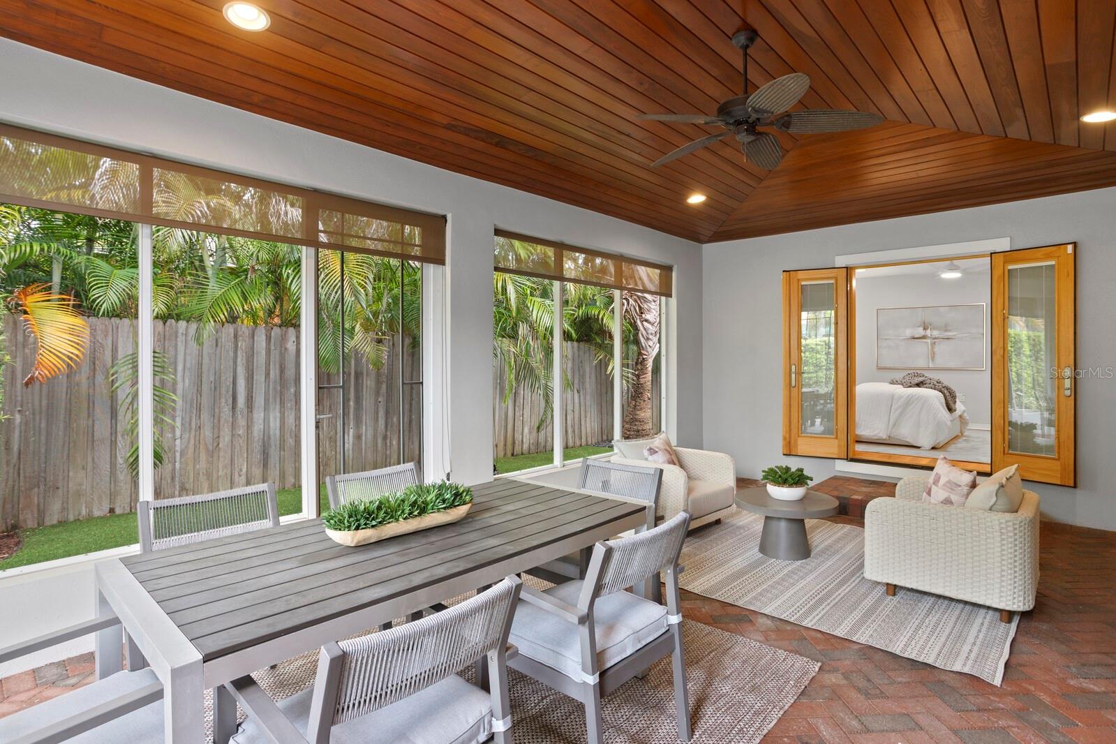 Fully screened and vaulted ceiling
