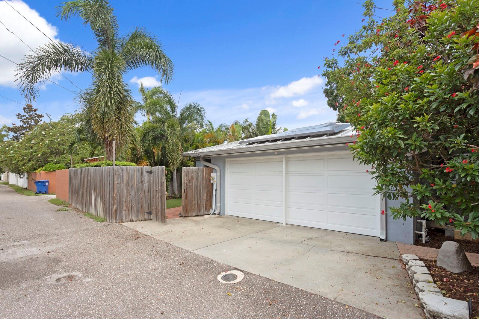 2 car garage with alley access
