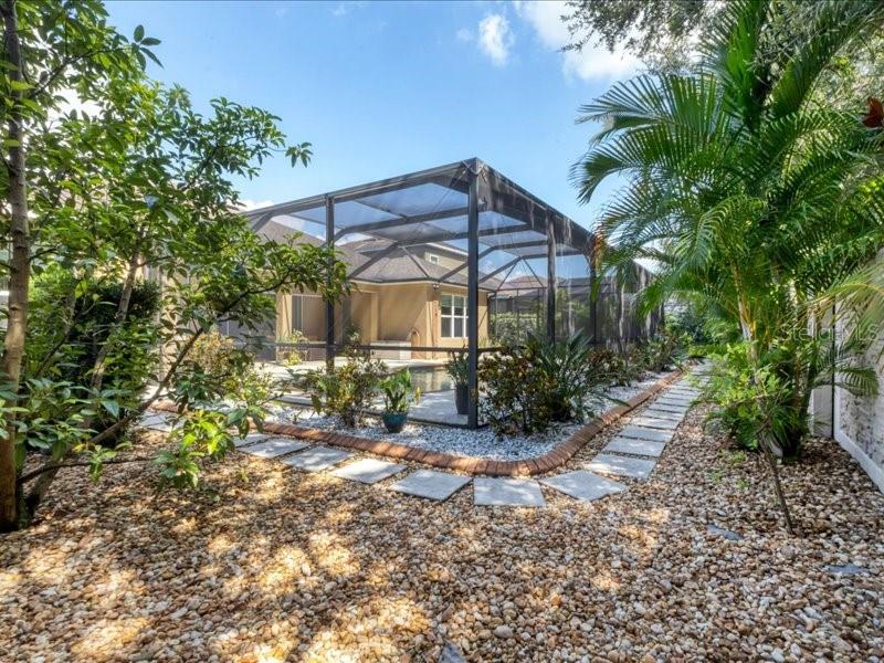 Beautifully Landscaped Backyard With Avocado Tree