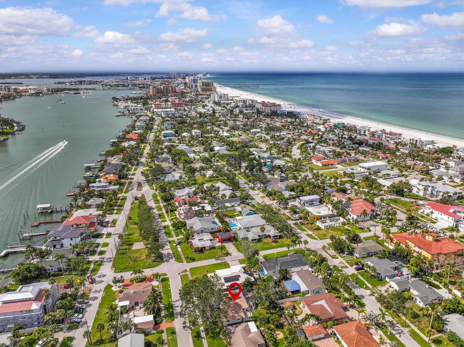 Located between the intercoastal and Clearwater Beach
