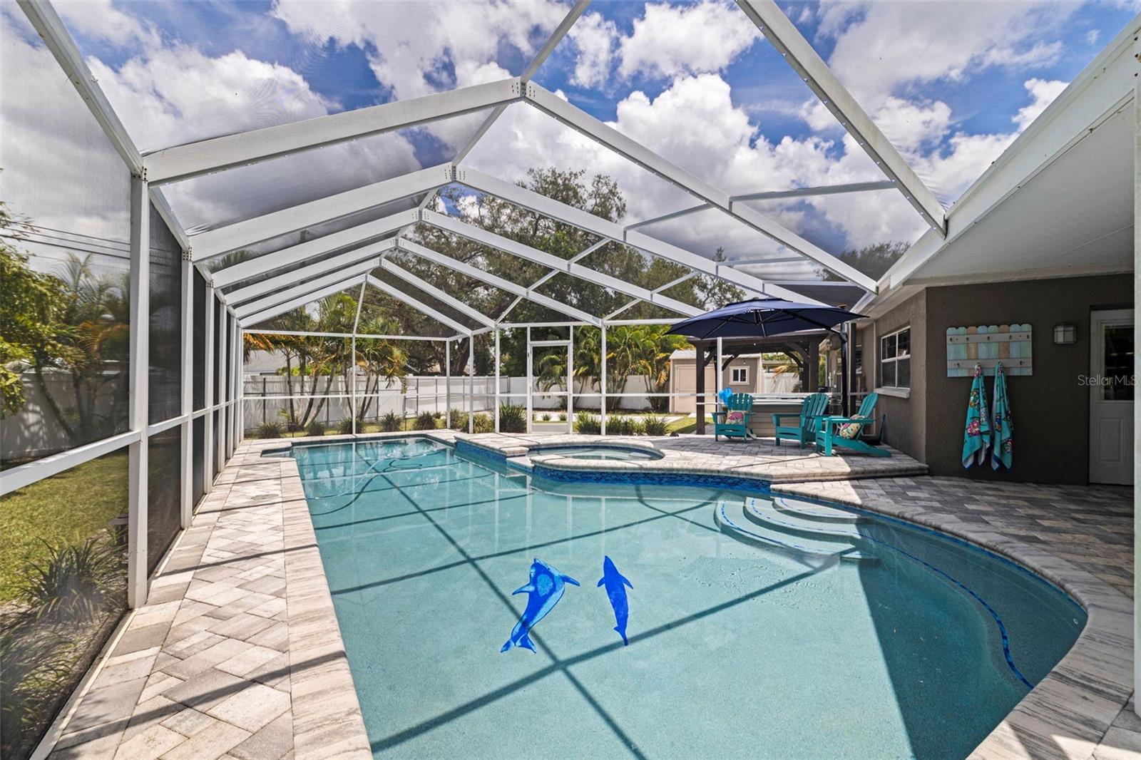 New pavers and screened in pool