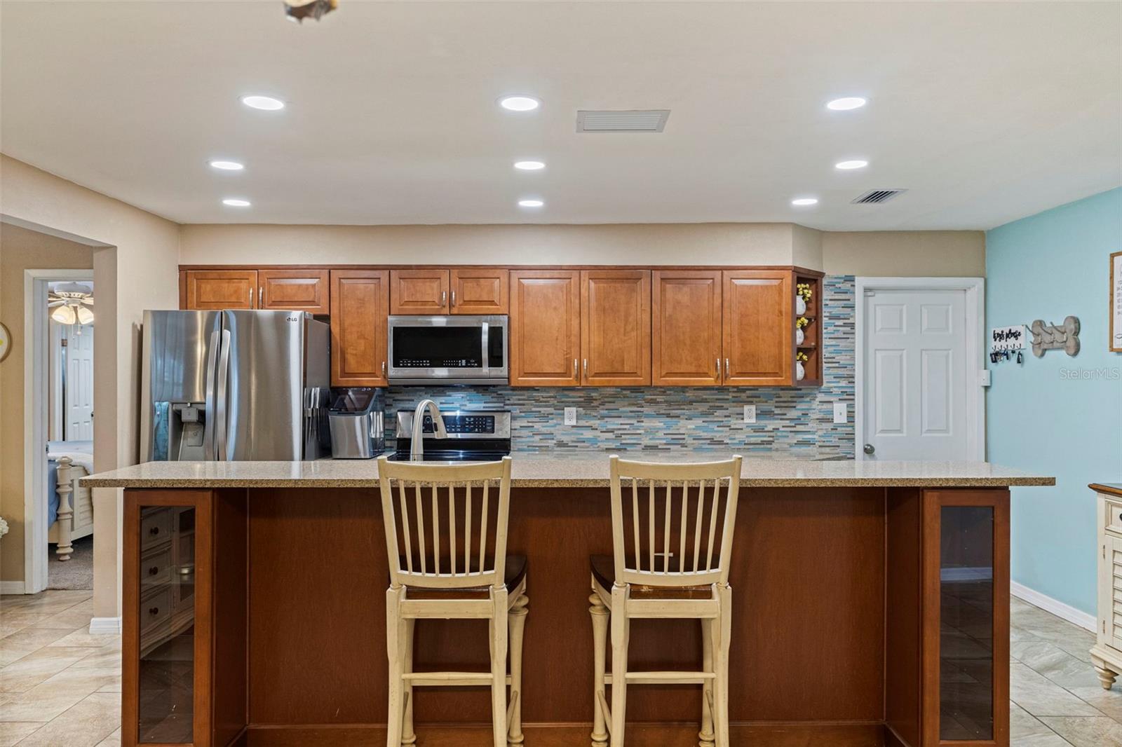 Open kitchen with great bar area