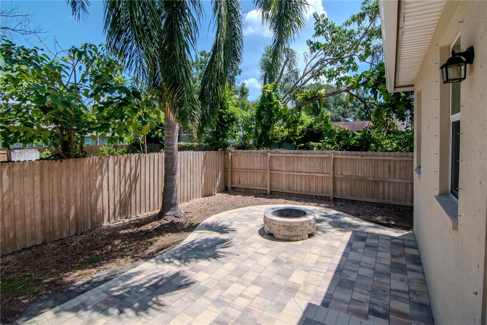 Pavers Backyard with Firepit