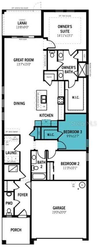 Floor Plan with 3rd Bedroom