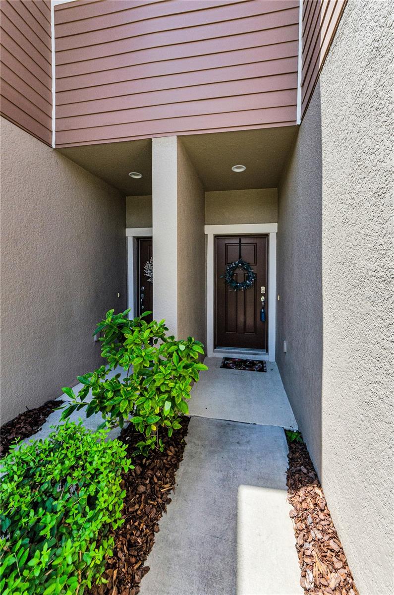 Nicely landscaped entrance