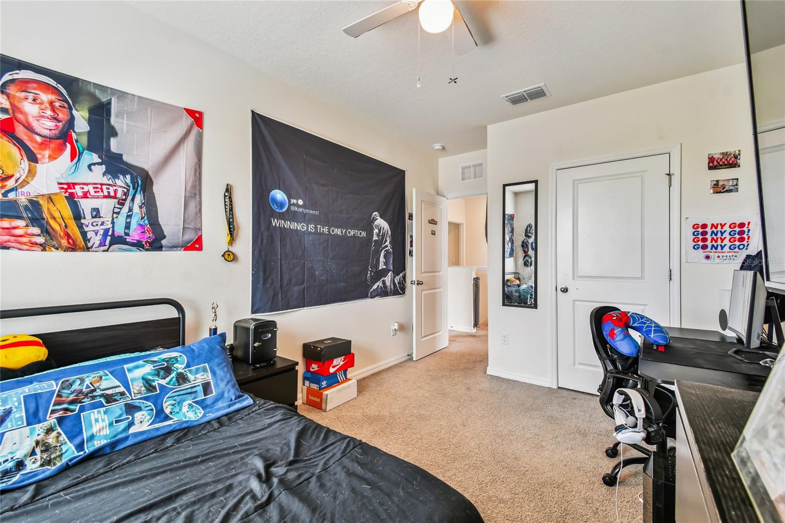 Second floor bedroom with built in closet