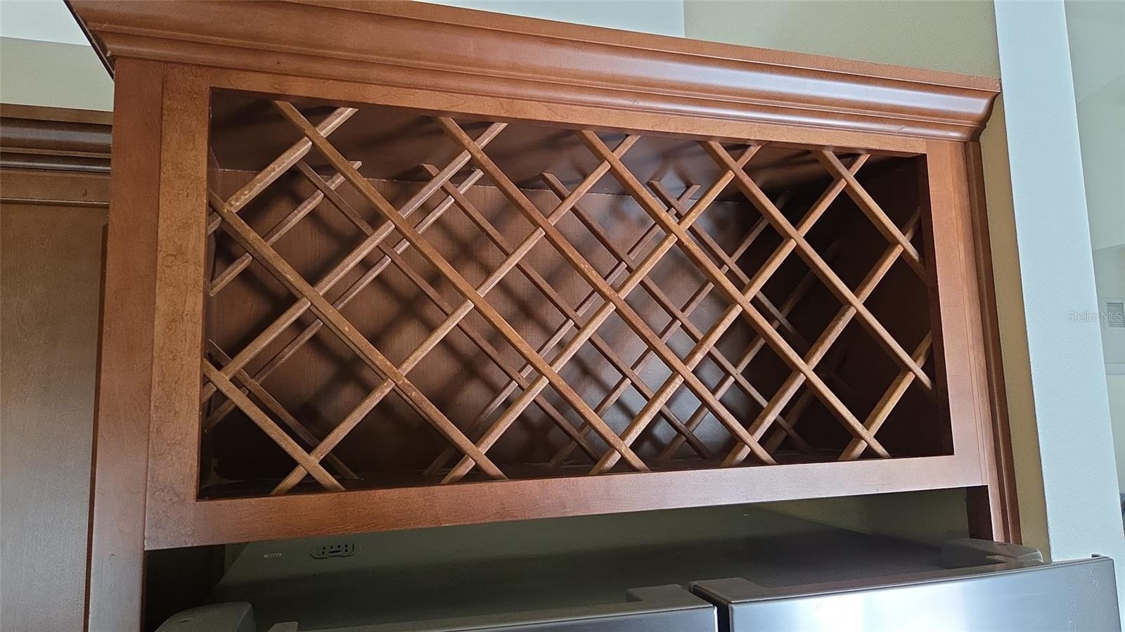 Wine rack in kitchen