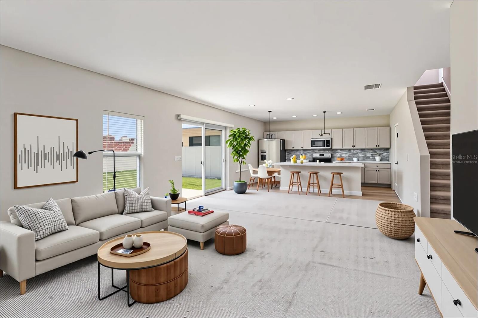 Virtually staged living room