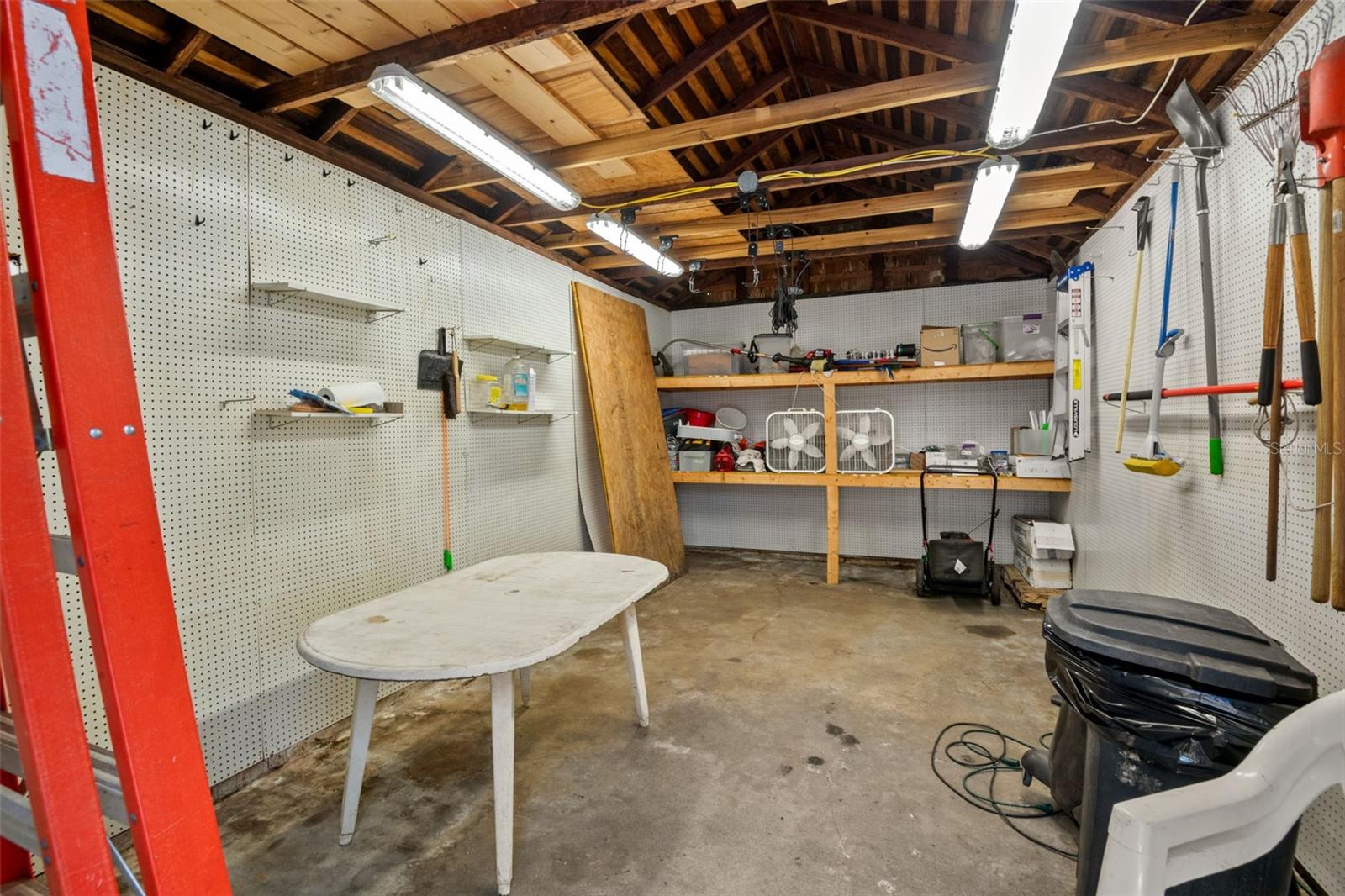 Interior of garage