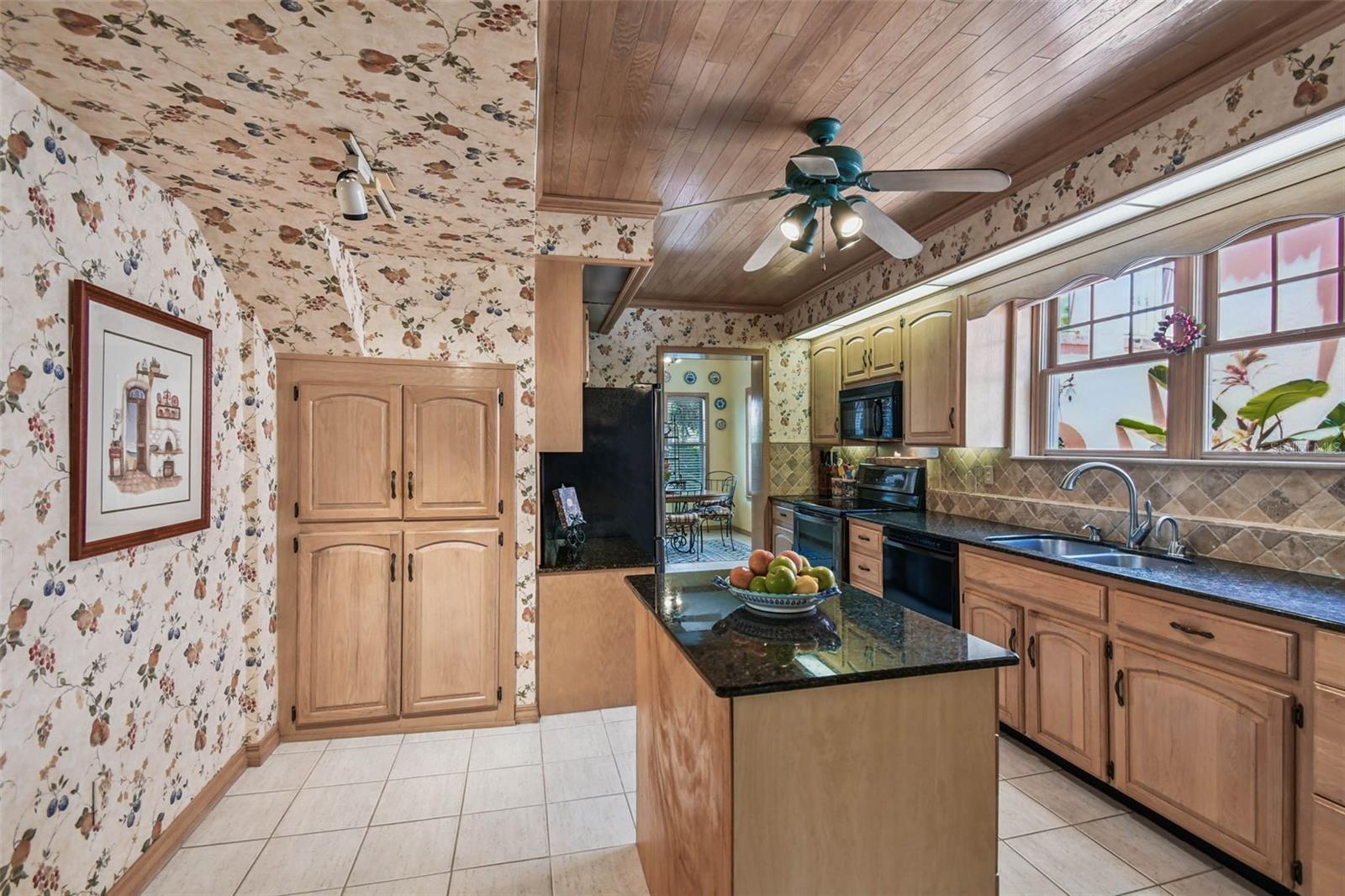 Island and built-in pantry.
