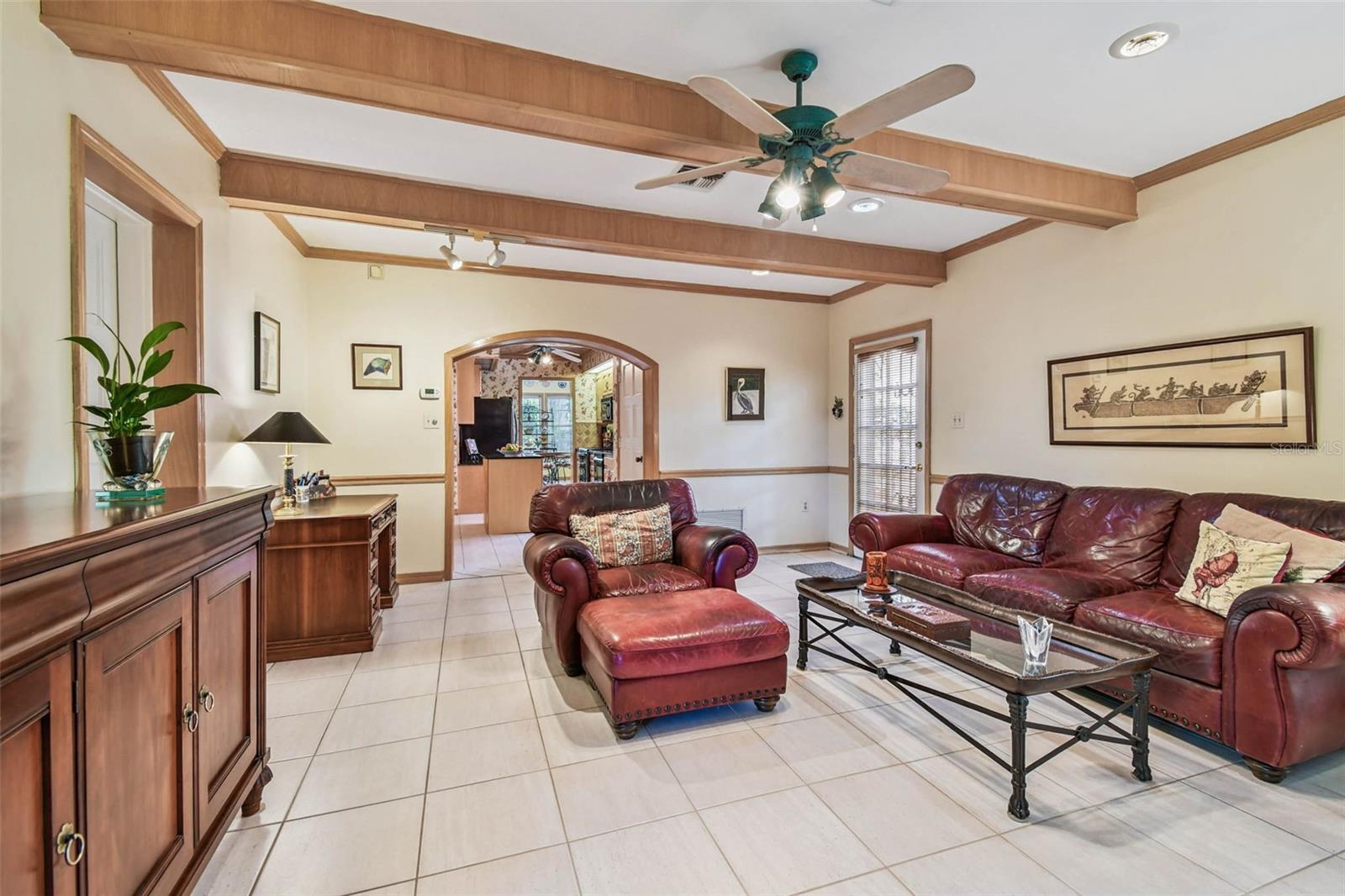Another view of family room. French doors lead to back courtyard