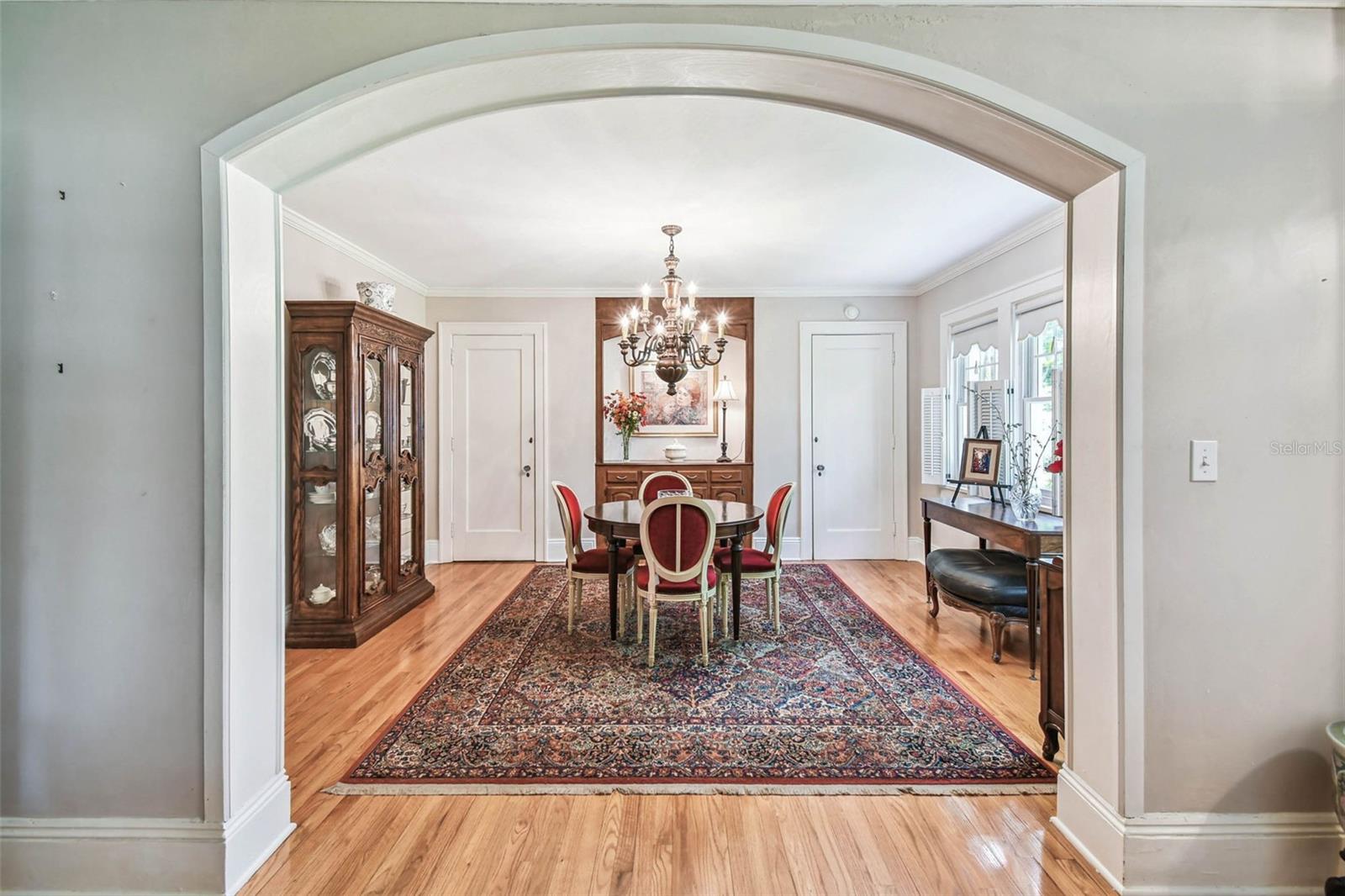 View into dining room. Great archway.