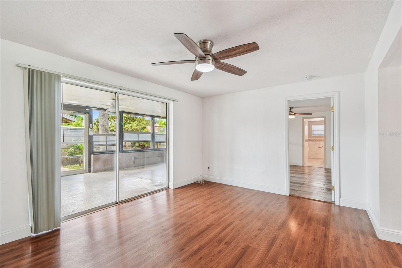 Second living area opens to back enclosed patio