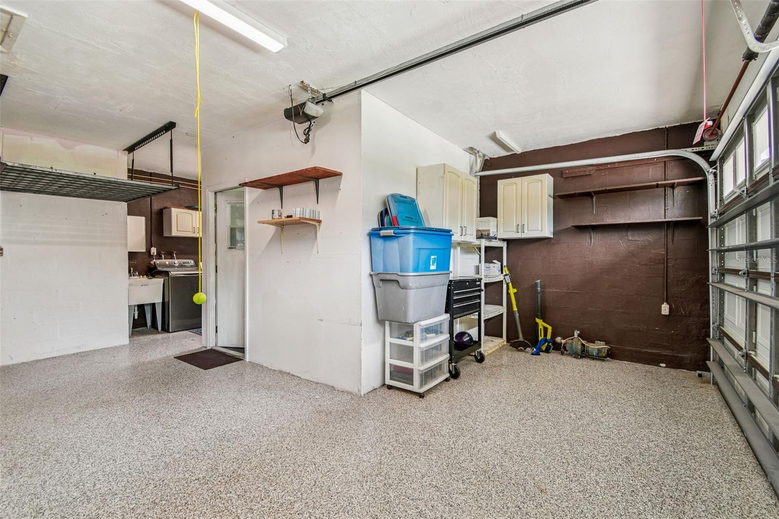 partially converted garage with office