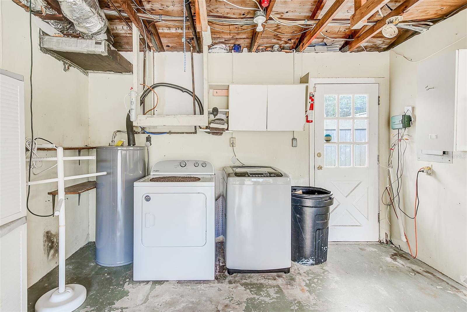 Laundry is in the garage