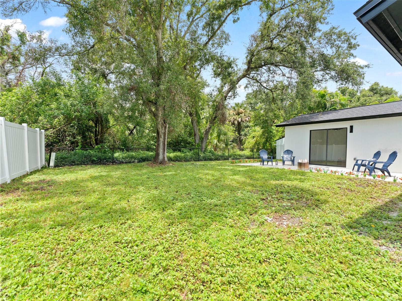 large fenced yard