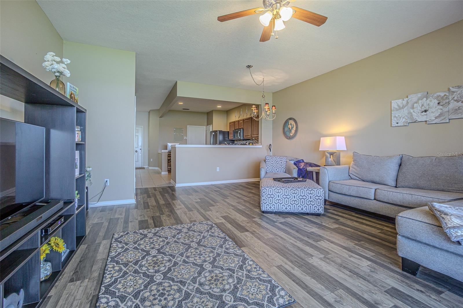 triple slider overlooking this beautiful interior pond
