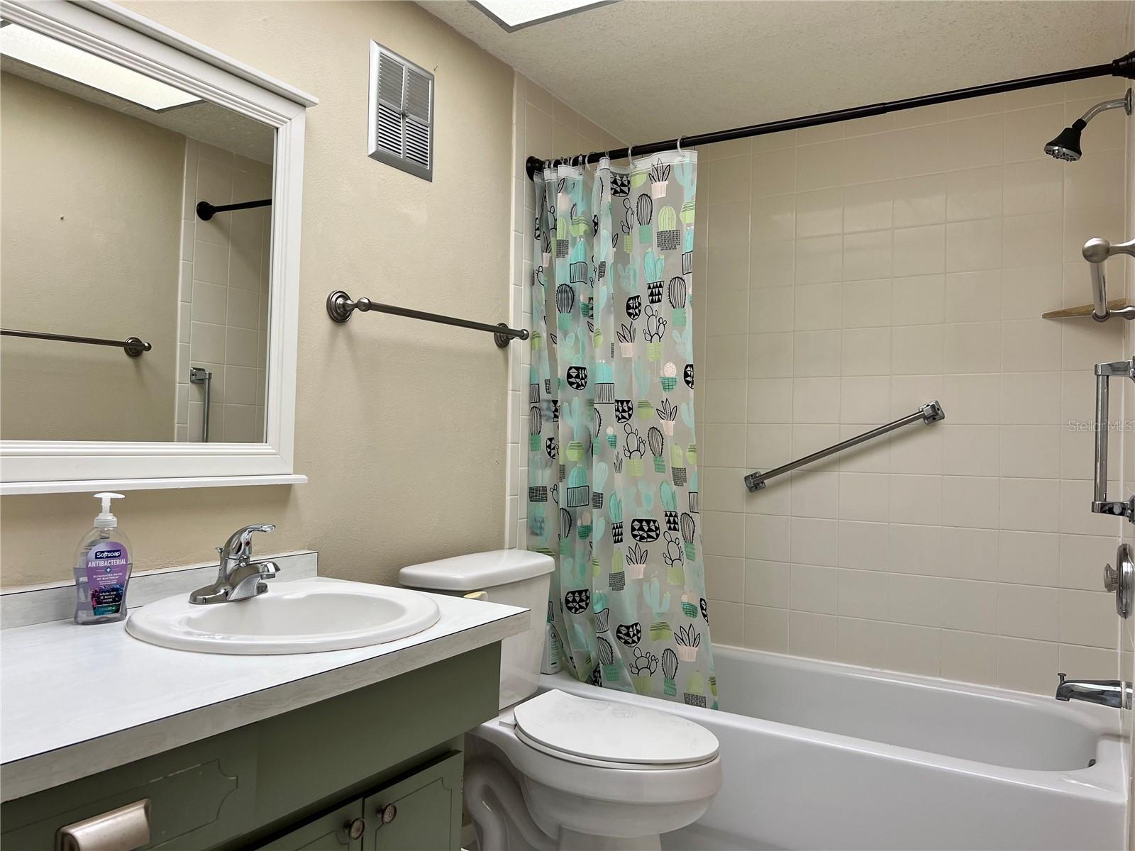 Clean and spacious bathroom.