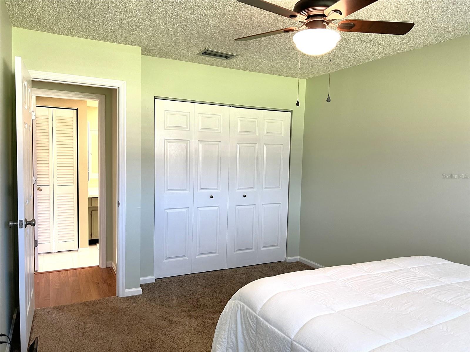 Two separate closets for added storage space.
