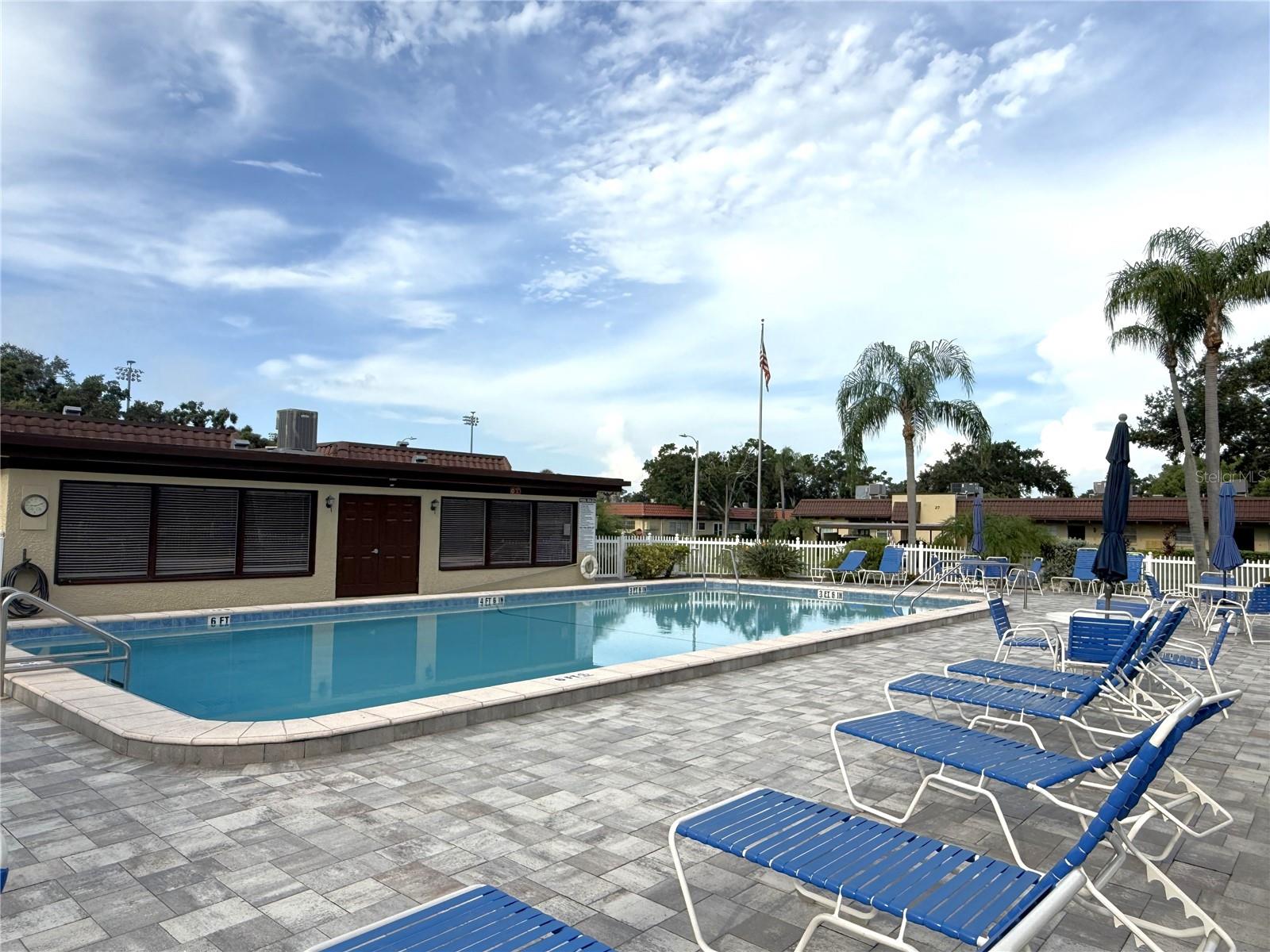 Large community pool.  Soak up the sun on the pool deck.