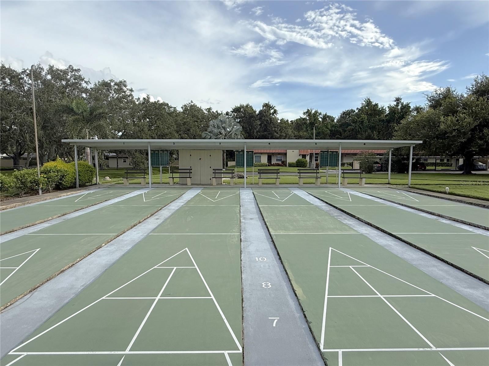 Shuffleboard courts.