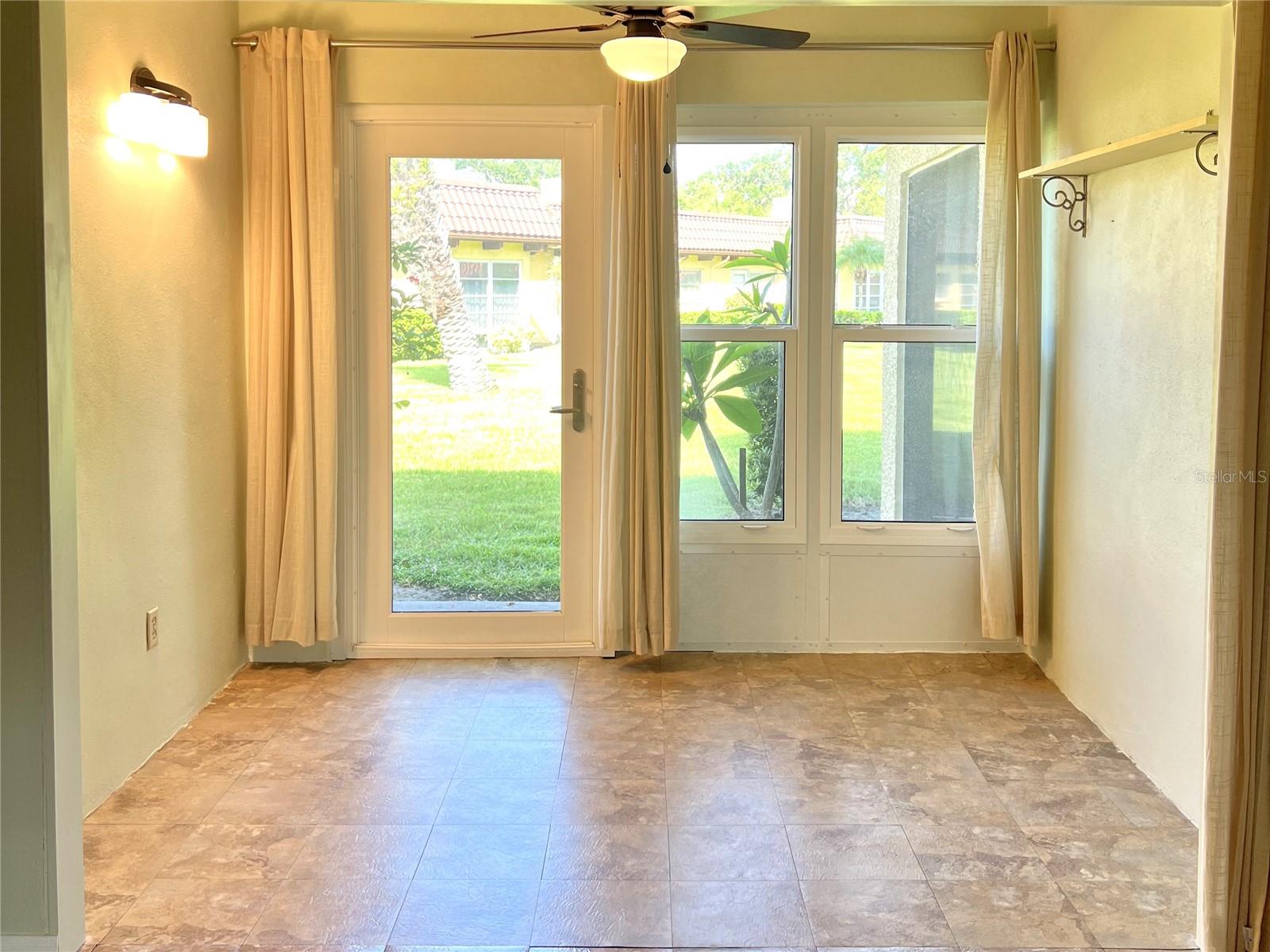 The bonus room or sunroom offers extra living space.  Enjoy the Florida sun while reading a book or sipping your morning coffee.