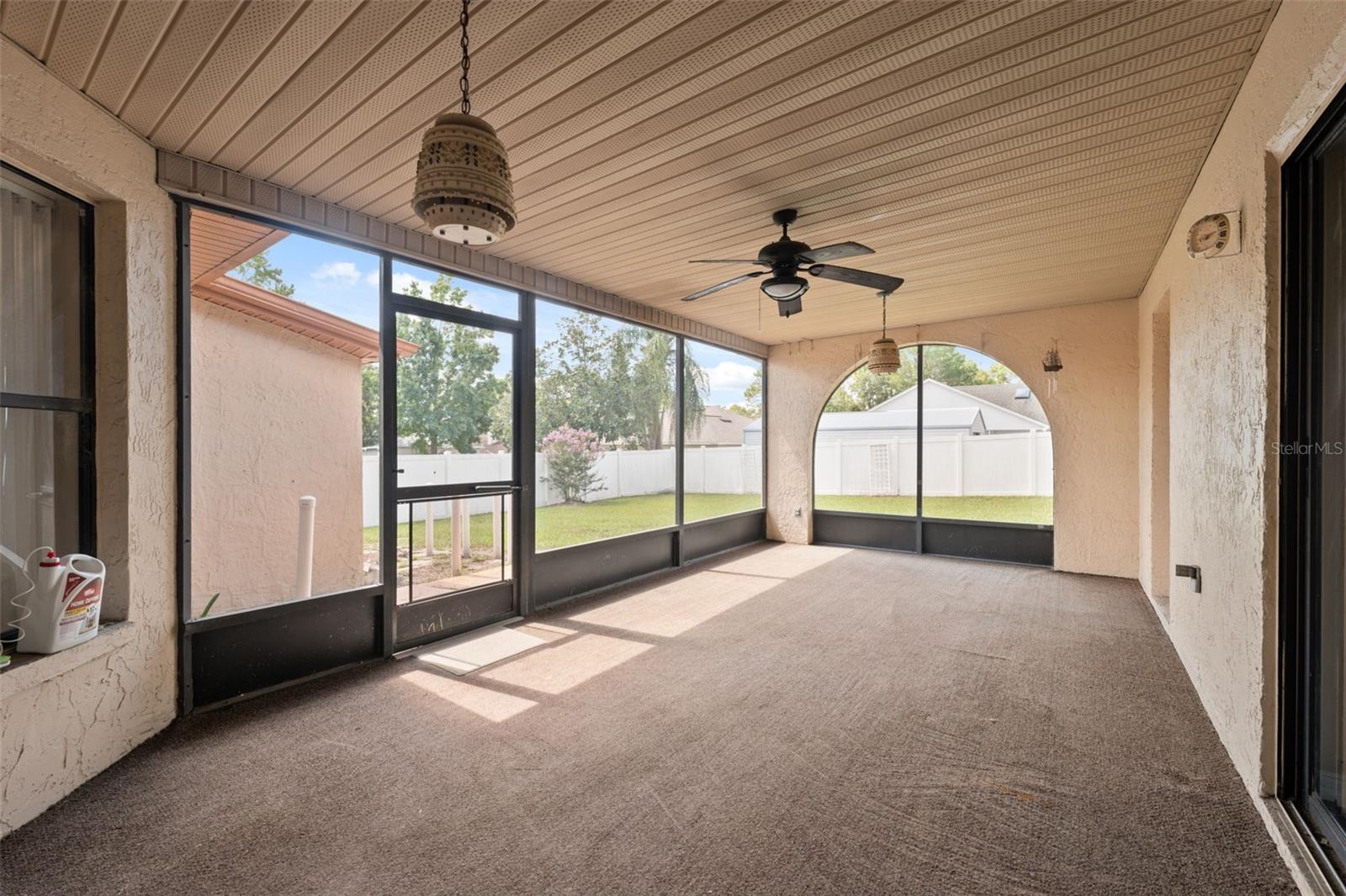 Another view of screened porch overlooking the rear yard!