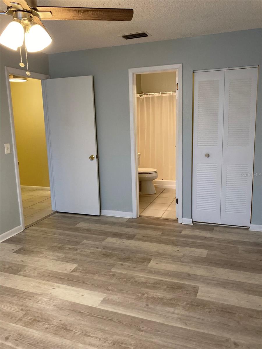Master with walk-in closet and bath