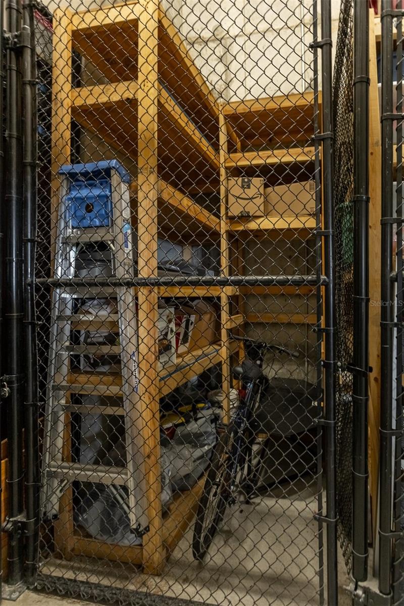 Storage Unit located on the garage floor