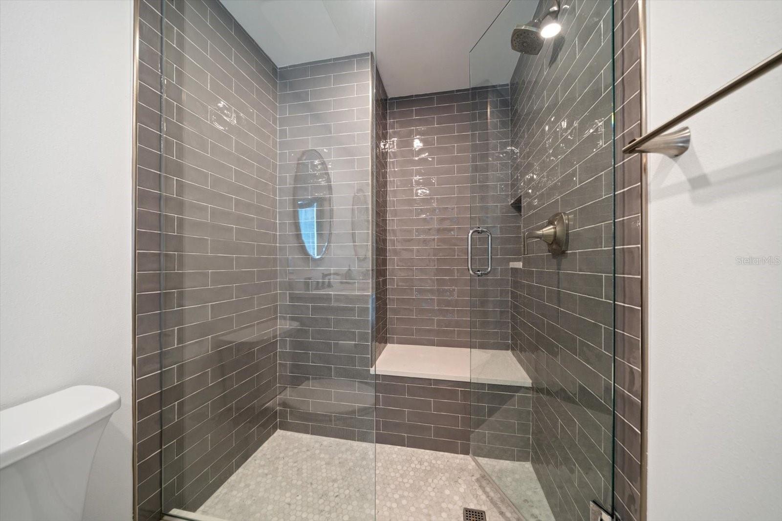 Walk in shower in primary bathroom