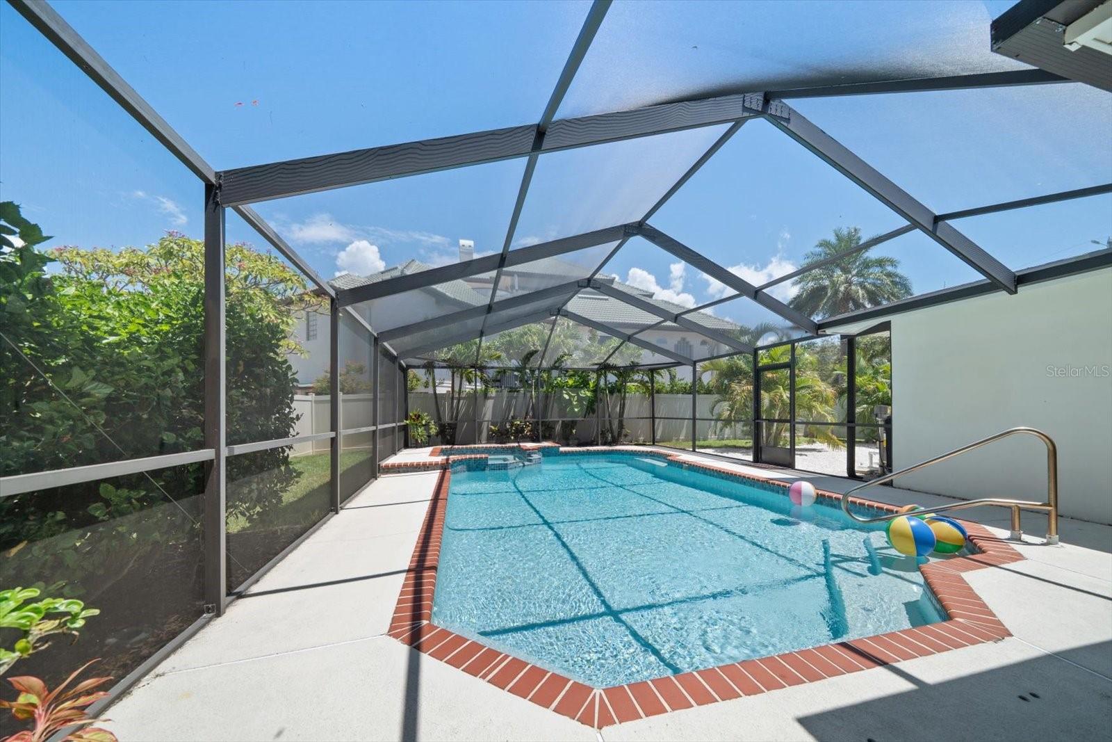 Screened pool and spa