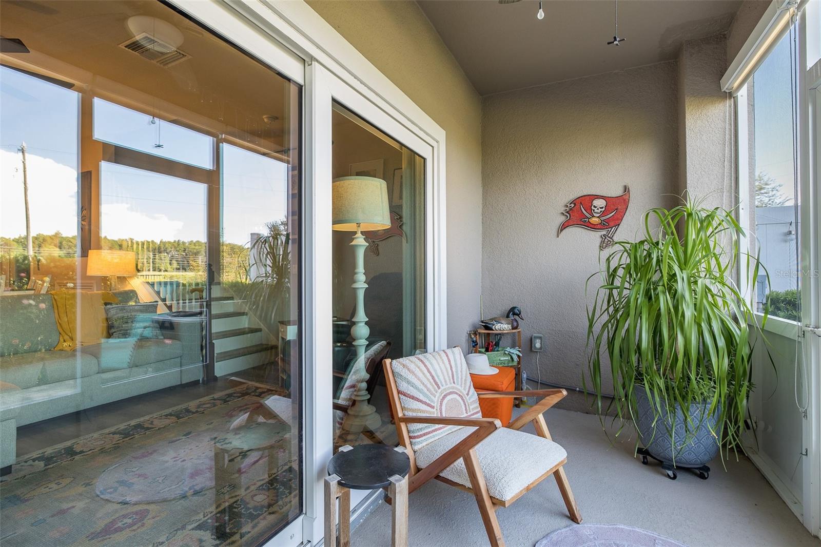 Screened lanai in back of home