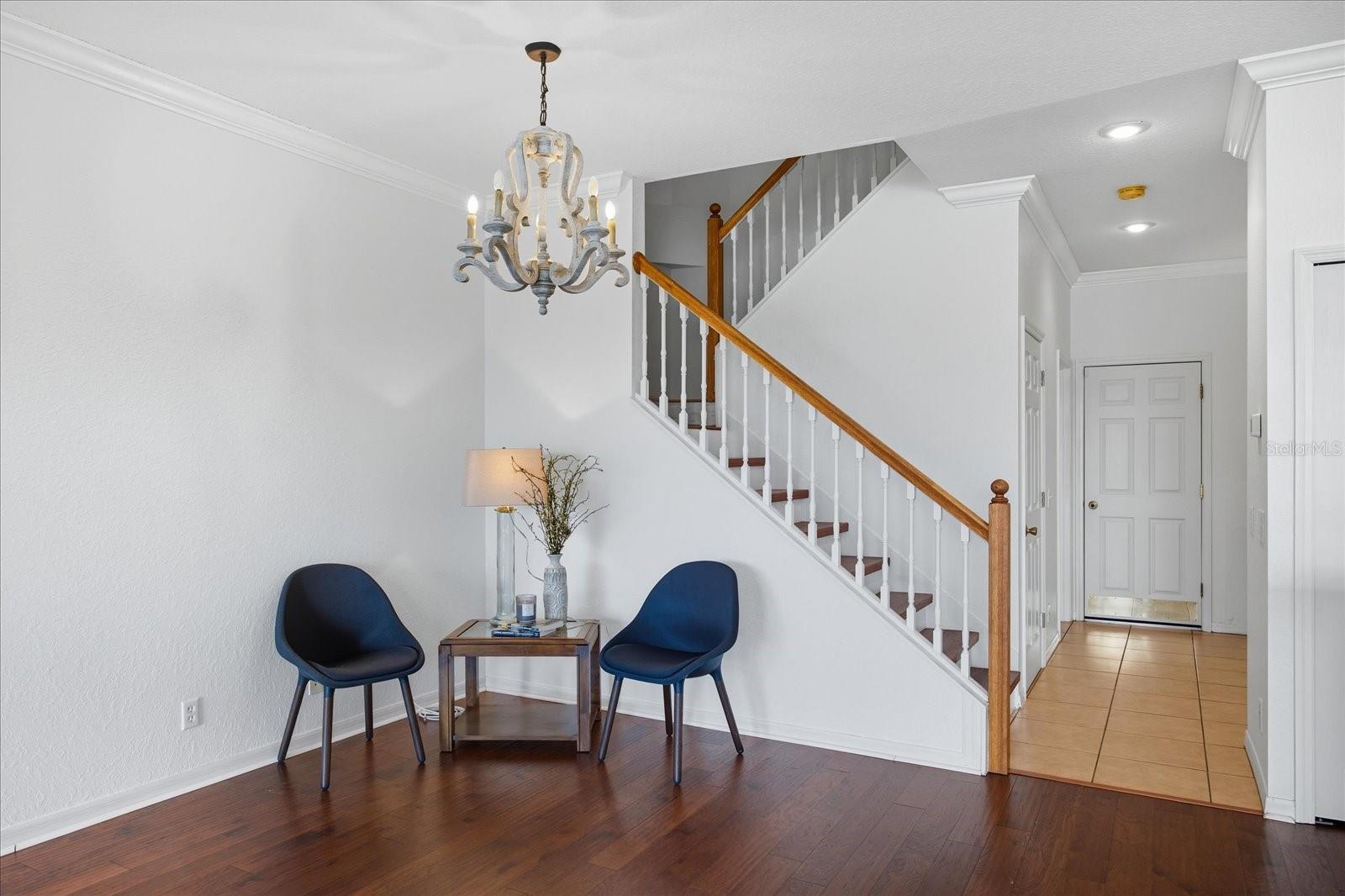 Living Area and stairs to the second level