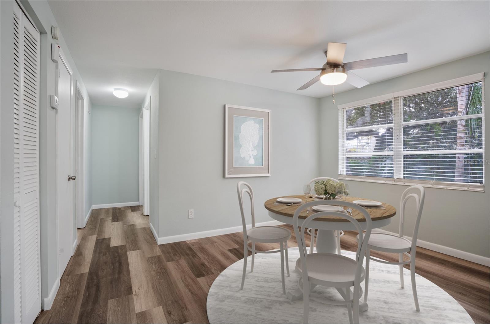 Dining space adjacent to kitchen.