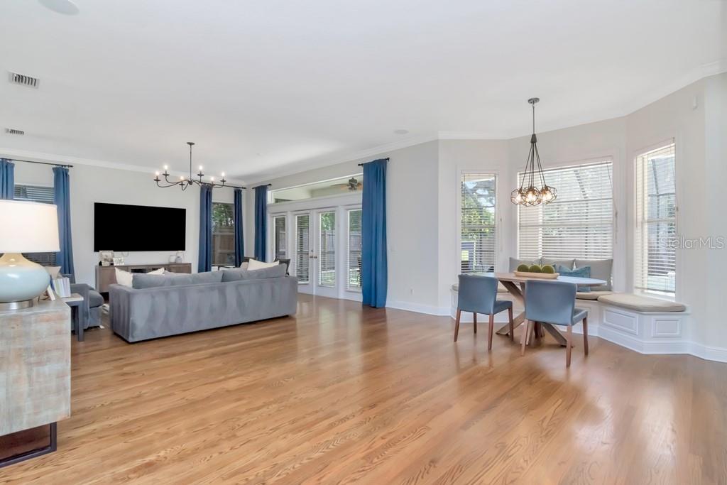 Oversized Family Room Open to Kitchen and Pool/Backyard