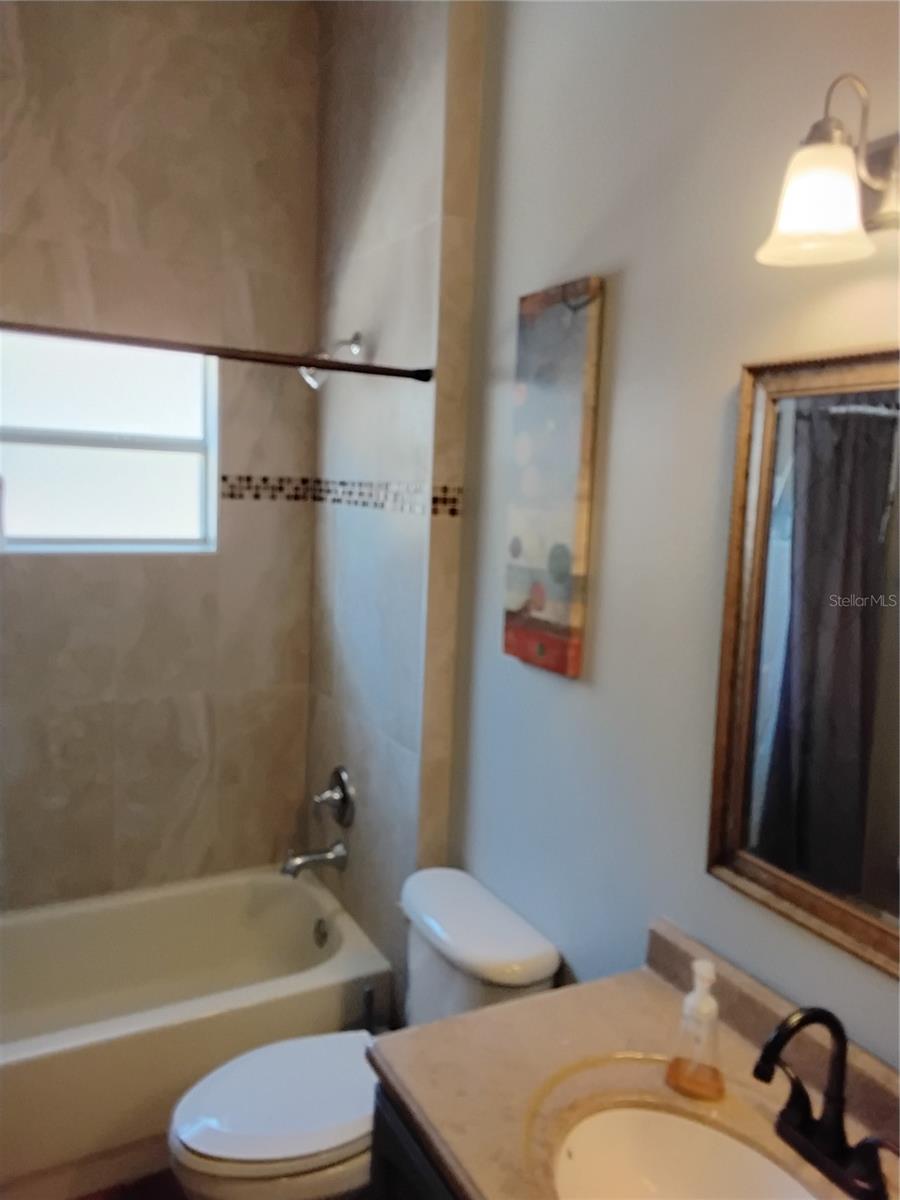 2nd bathroom, shower tile to ceiling