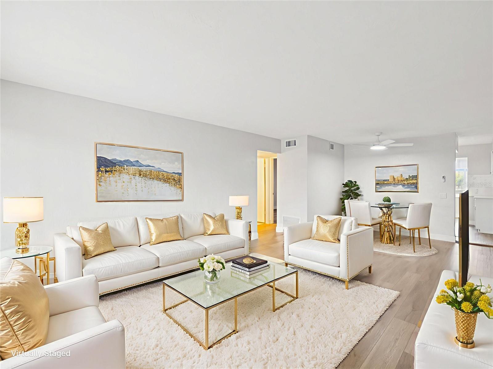 Virturally Staged Living Dining Areas