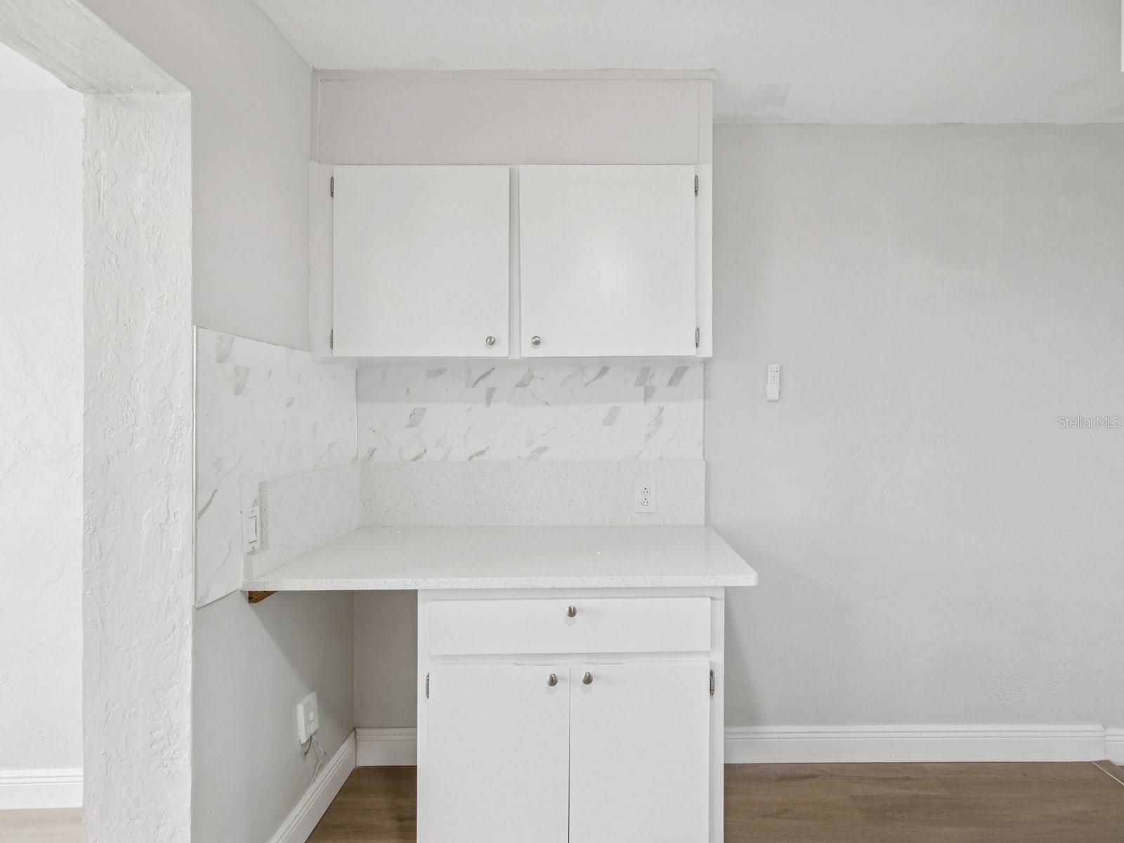 Perfect spot for a coffee bar or use as desk