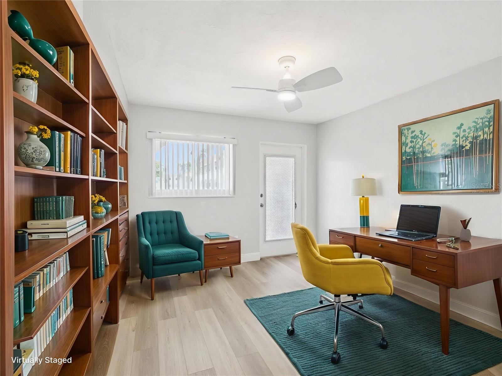 Virtually staged Guest Bedroom 1 as an Office