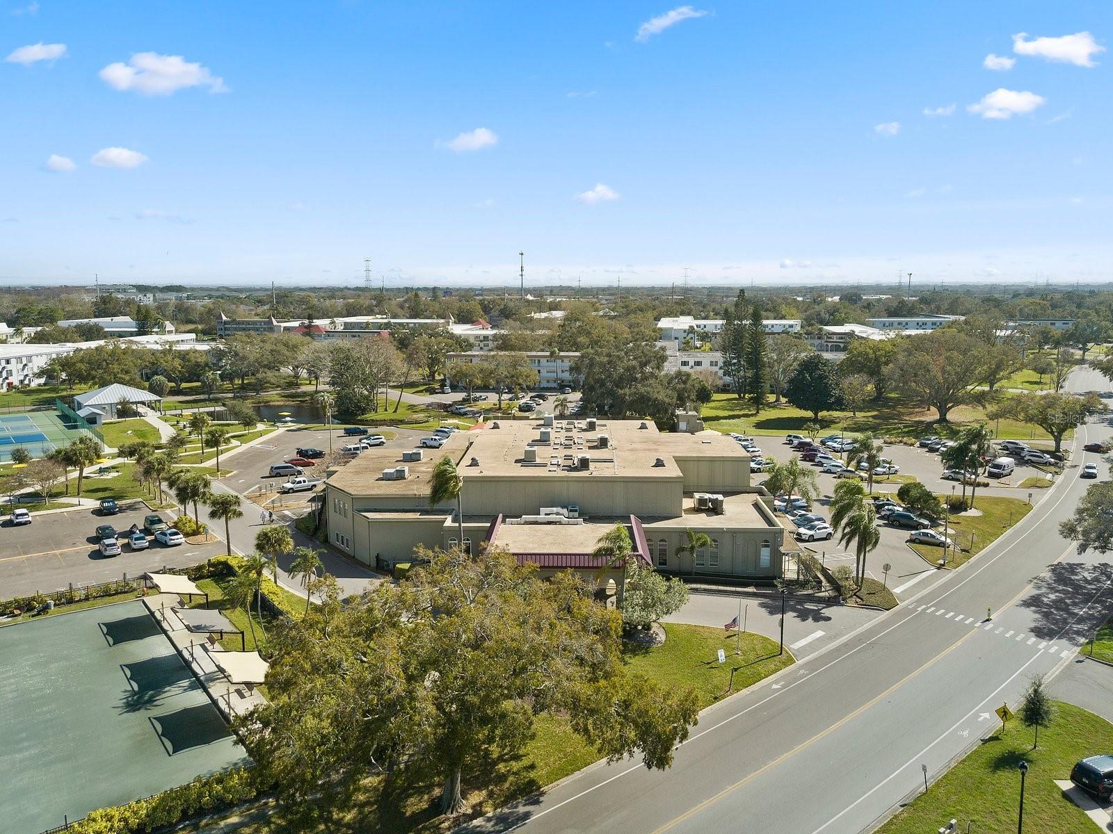 Clubhouse, pool, tennis, shuffleboard and on site mini bus ?? transportation to shopping