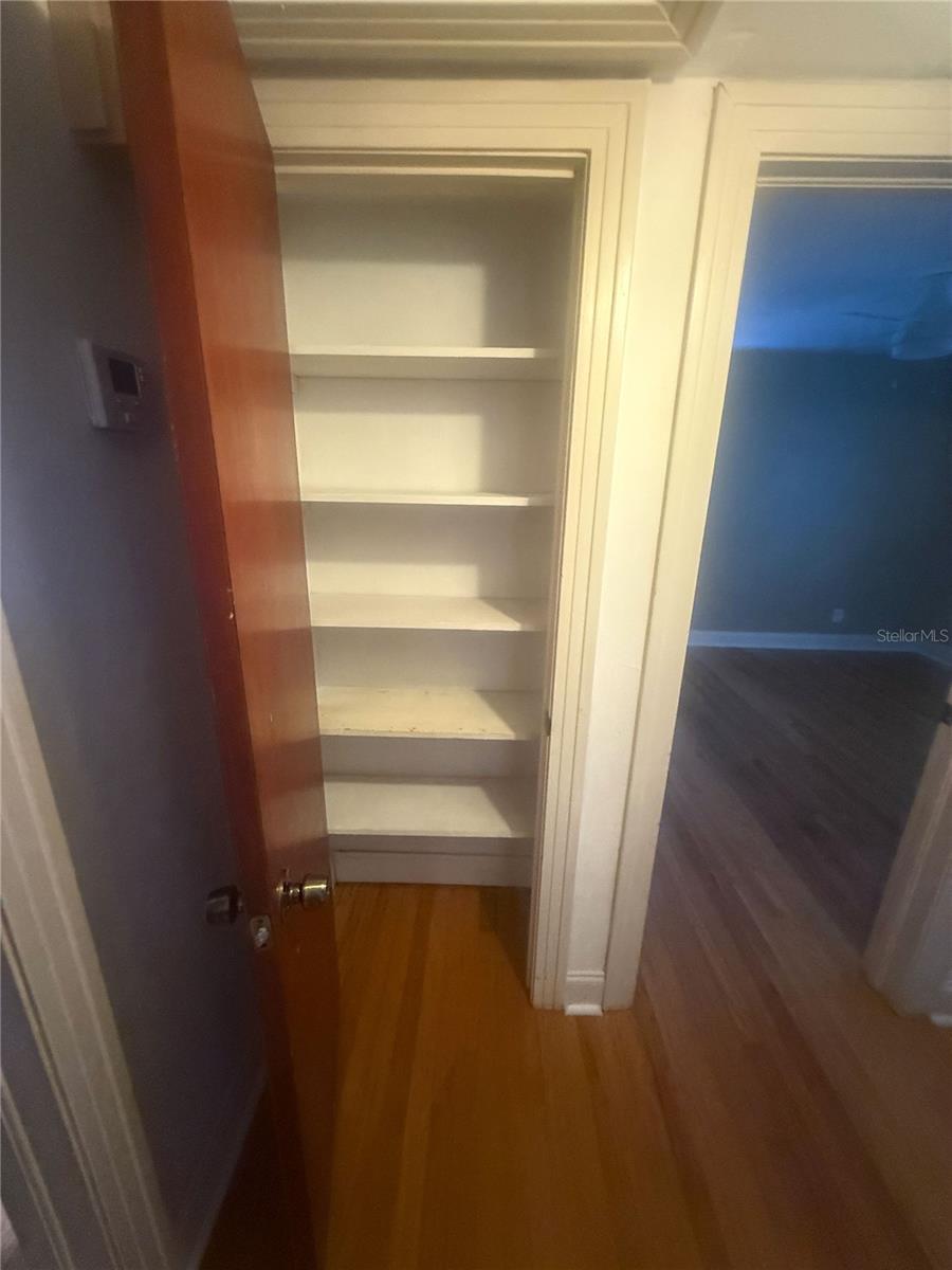 One of two hall closets