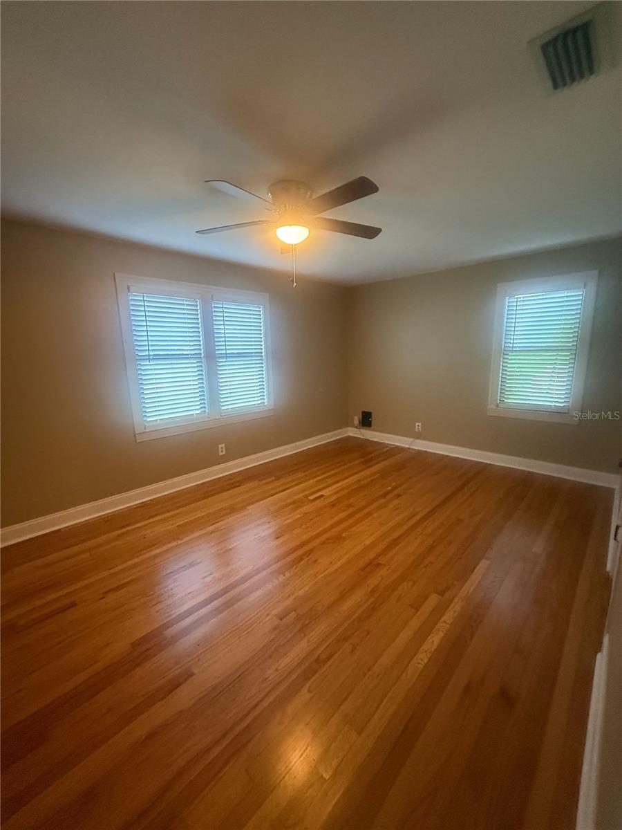 Large second bedroom with north and east facing windows