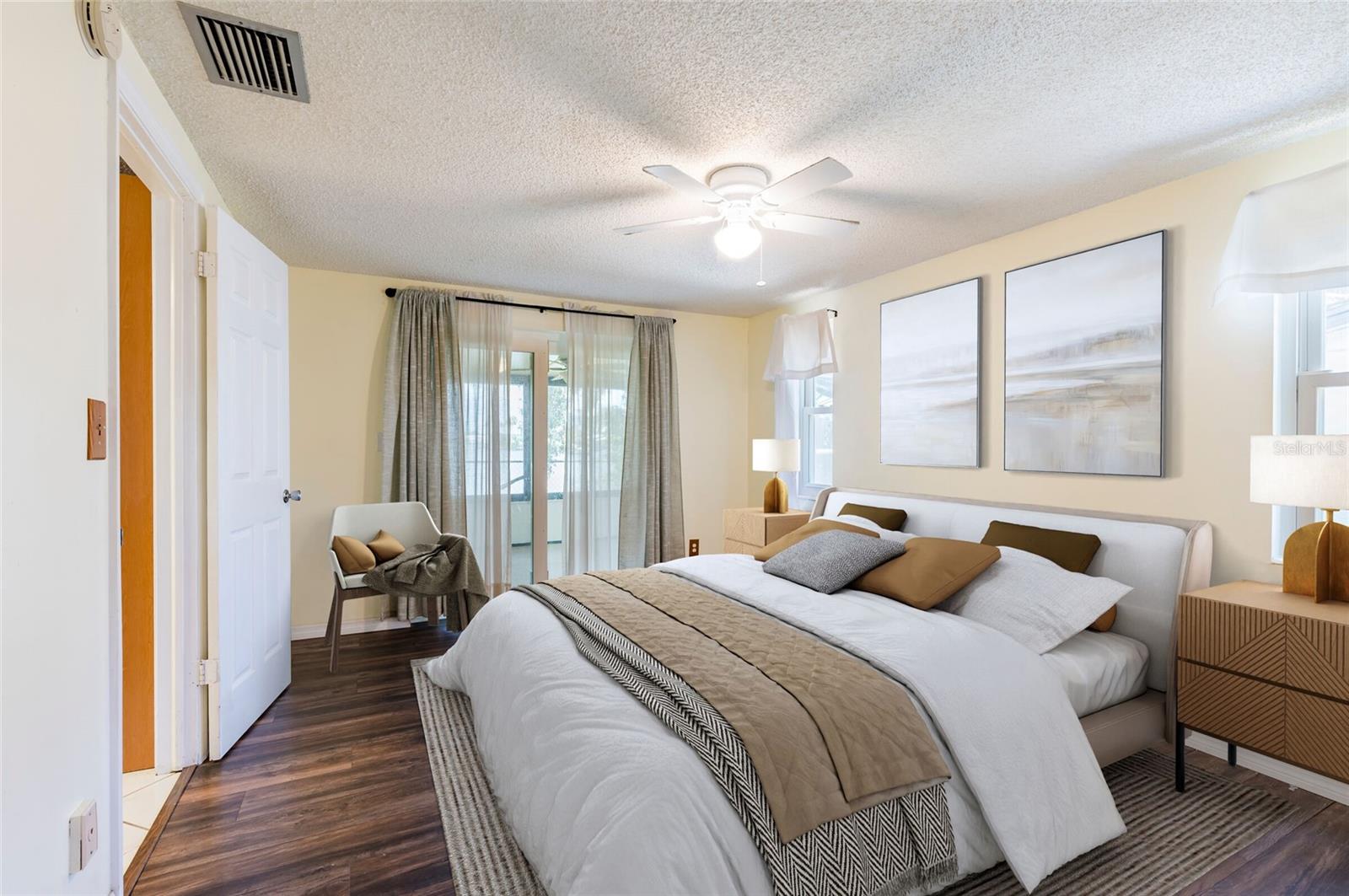 Primary suite overlooking water