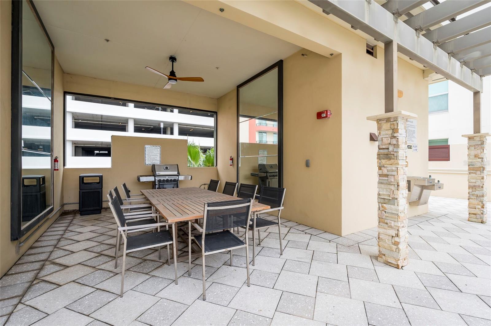 Private outdoor grill and entertainment area