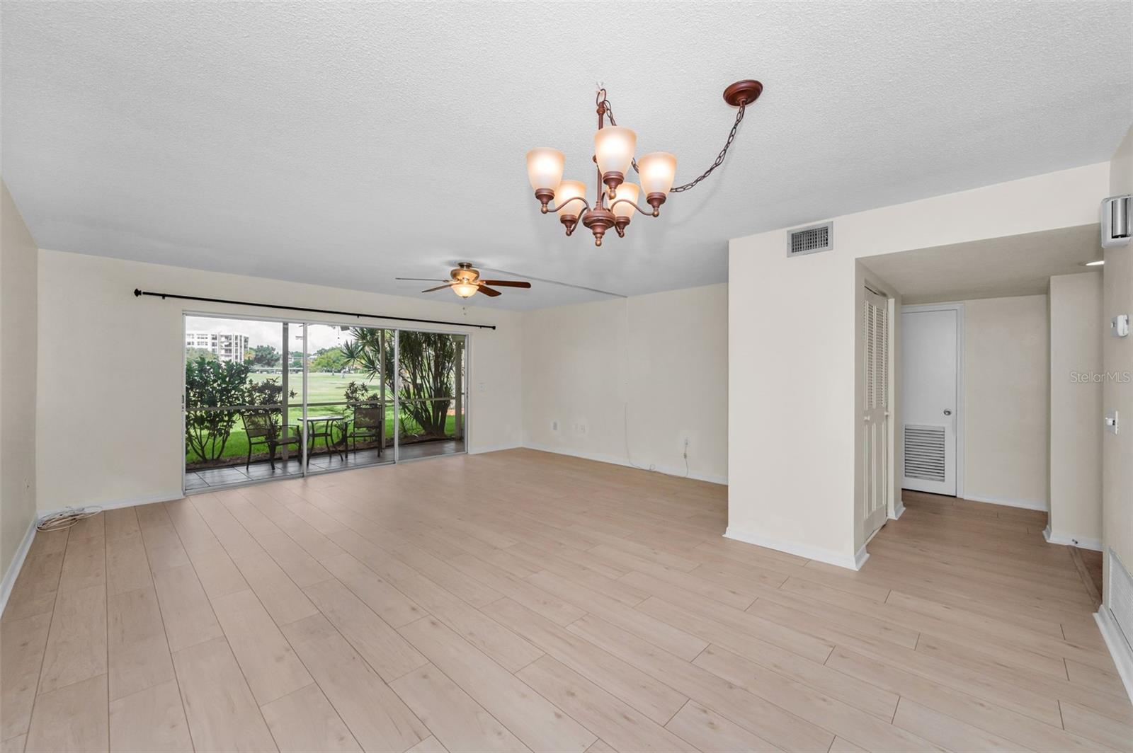 Living Room with view of Entryway